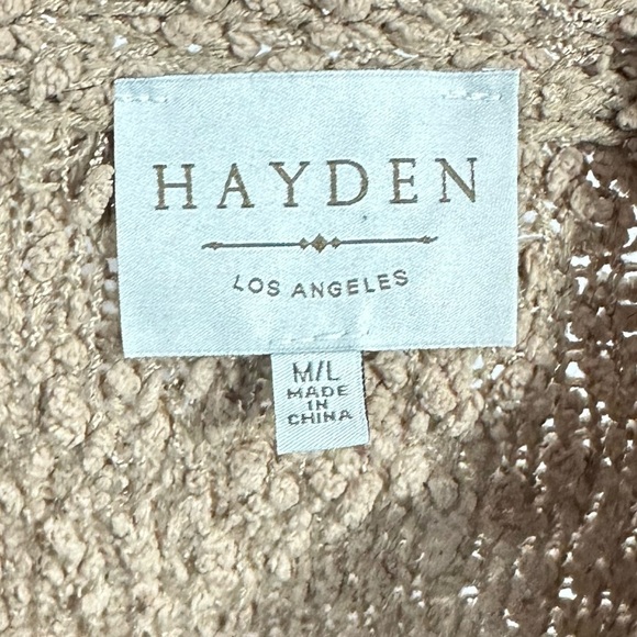 Hayden Los Angeles brown boucle open front cardigan size M/L - Picture 5 of 9
